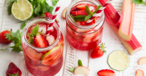 cocktails and mocktails made with rhubarb ginger simple syrup recipe 2